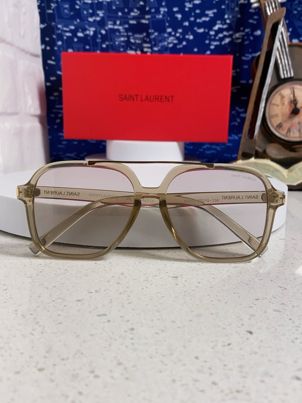 Saint Laurent SL545 Square Silver Lens Sunglasses for Men & Women - 867140 - detail image 8