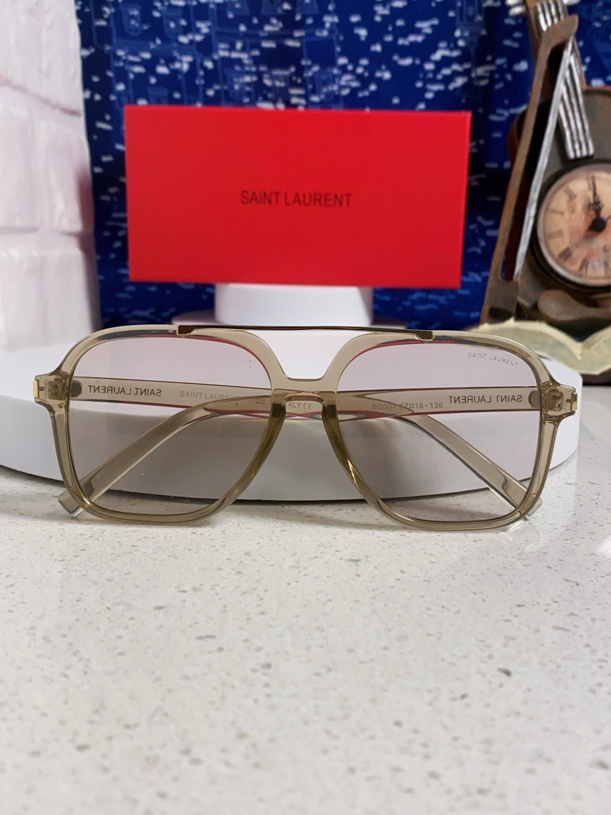 Saint Laurent SL545 Square Silver Lens Sunglasses for Men & Women - 867140 - detail image 8