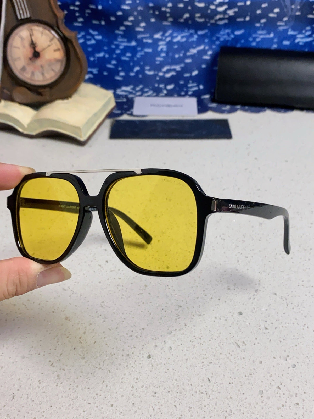Saint Laurent SL545 Square Yellow Lens Sunglasses for Men & Women - 867141 - detail image 6