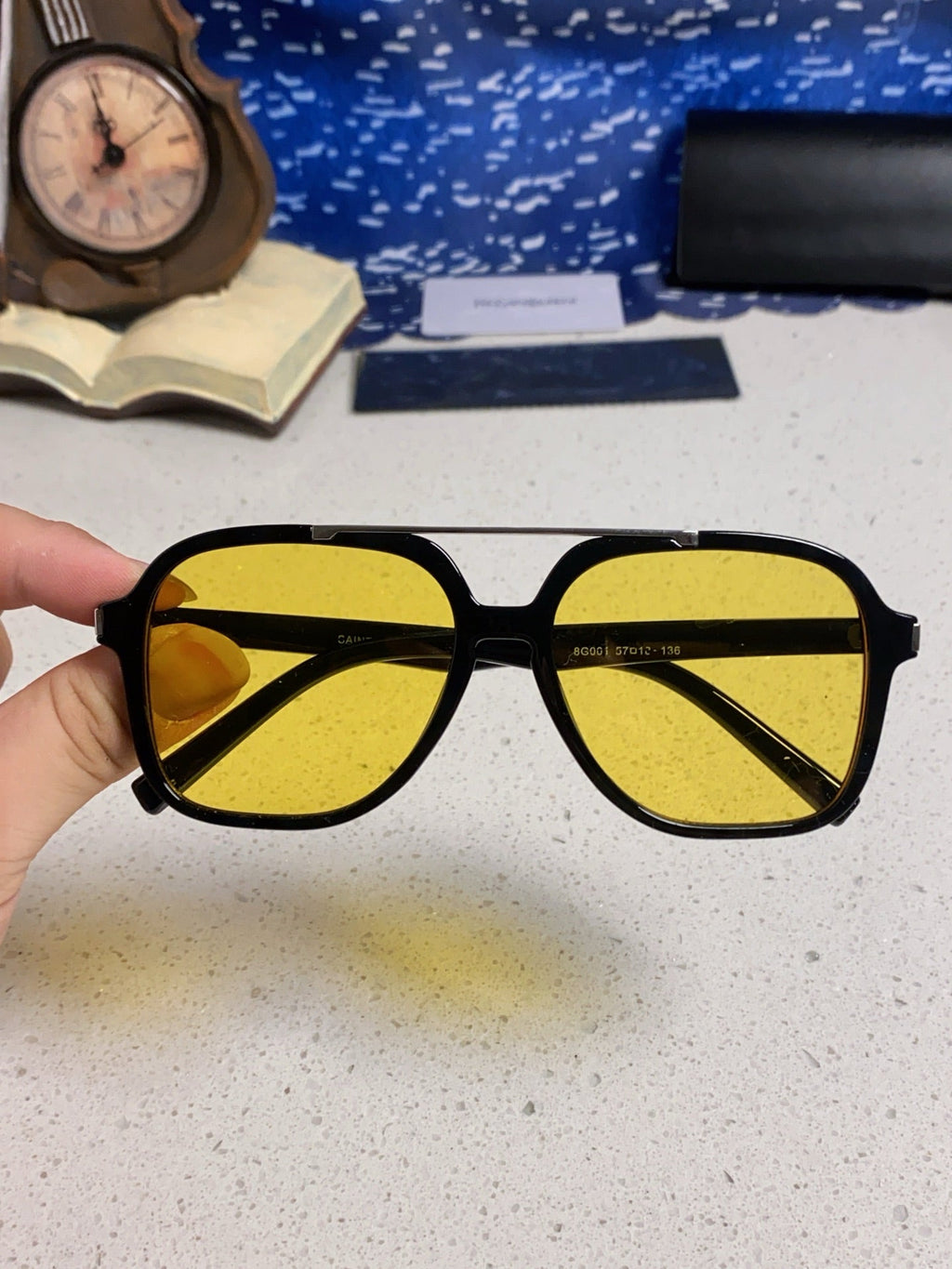 Saint Laurent SL545 Square Yellow Lens Sunglasses for Men & Women - 867141 - detail image 4
