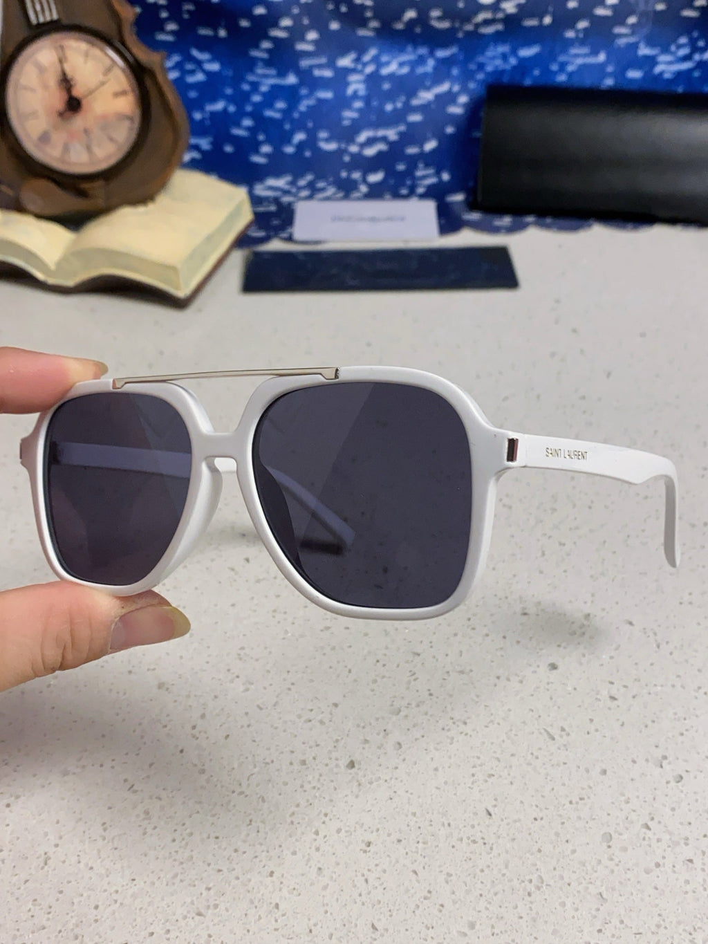 Saint Laurent SL545 Square Blue Lens Sunglasses for Men & Women - 867142 - detail image 6