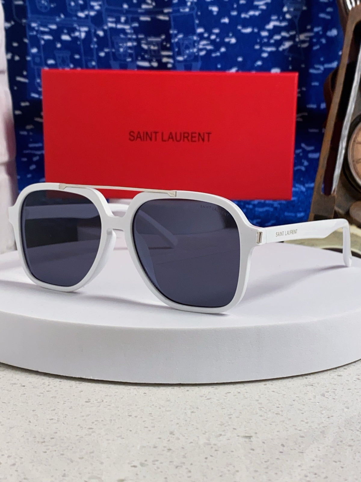 Saint Laurent SL545 Square Blue Lens Sunglasses for Men & Women - 431923