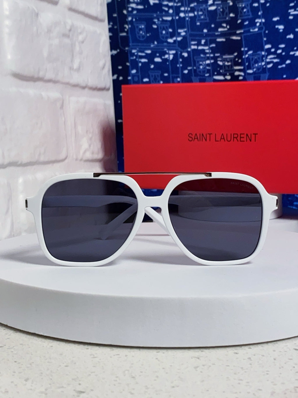 Saint Laurent SL545 Square Blue Lens Sunglasses for Men & Women - 431923 - detail image 2