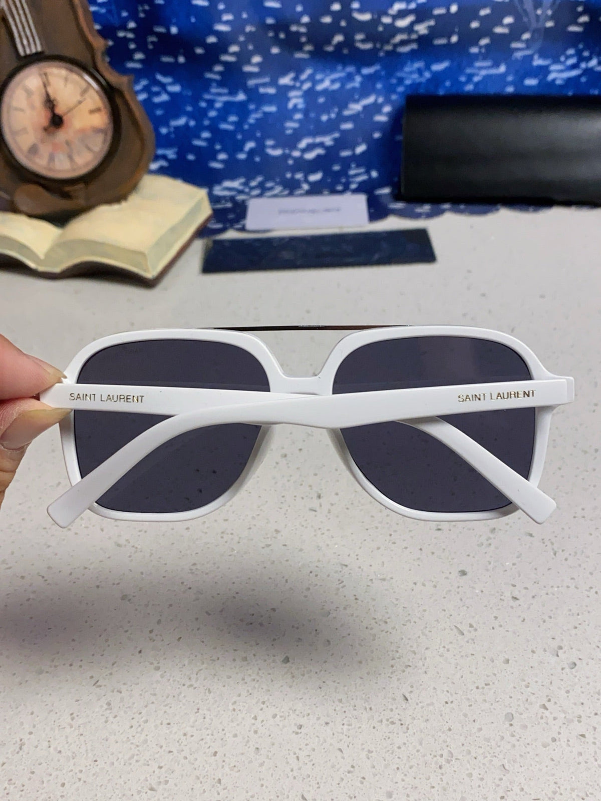 Saint Laurent SL545 Square Blue Lens Sunglasses for Men & Women - 867142 - detail image 5