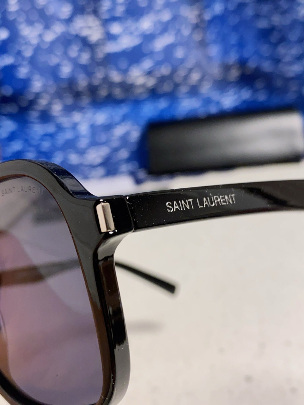 Saint Laurent SL545 Square Blue Lens Sunglasses for Men & Women - detail image 7