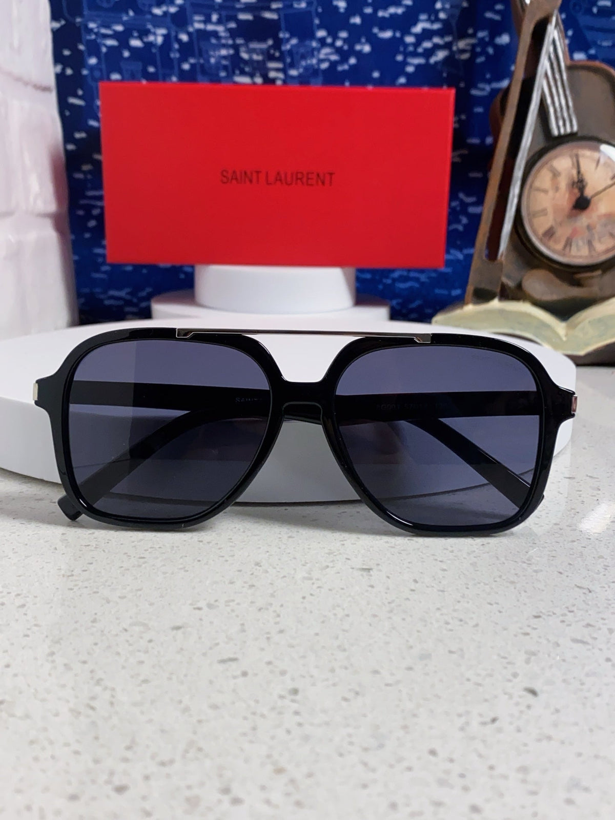 Saint Laurent SL545 Square Blue Lens Sunglasses for Men & Women - 415570 - detail image 9