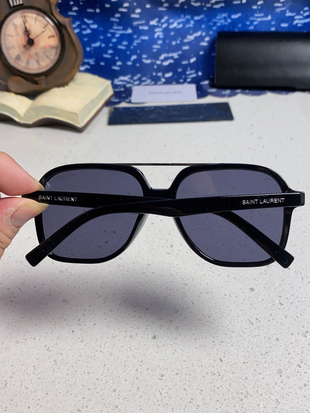 Saint Laurent SL545 Square Blue Lens Sunglasses for Men & Women - 415570 - detail image 5