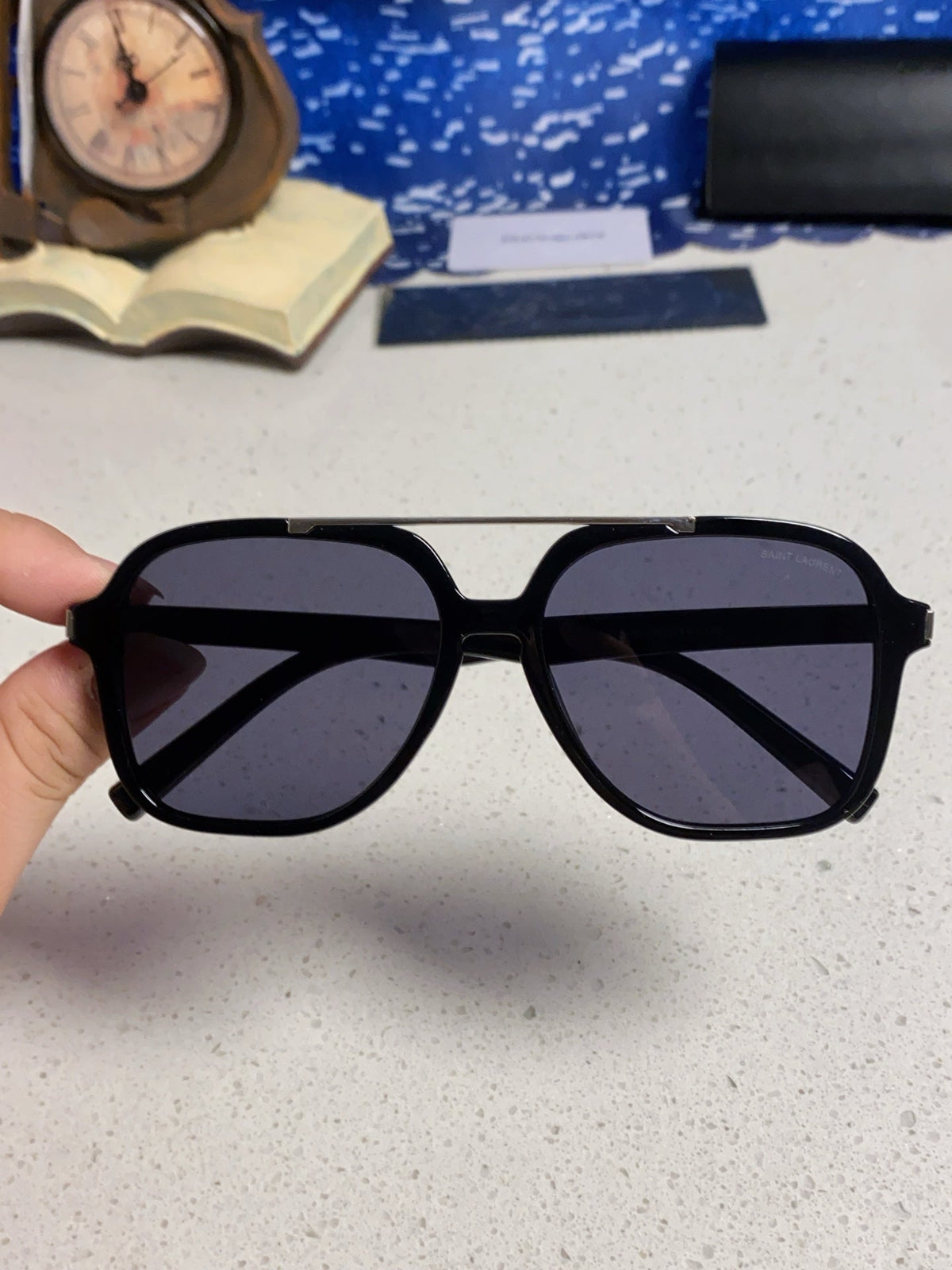 Saint Laurent SL545 Square Blue Lens Sunglasses for Men & Women - 415570 - detail image 4
