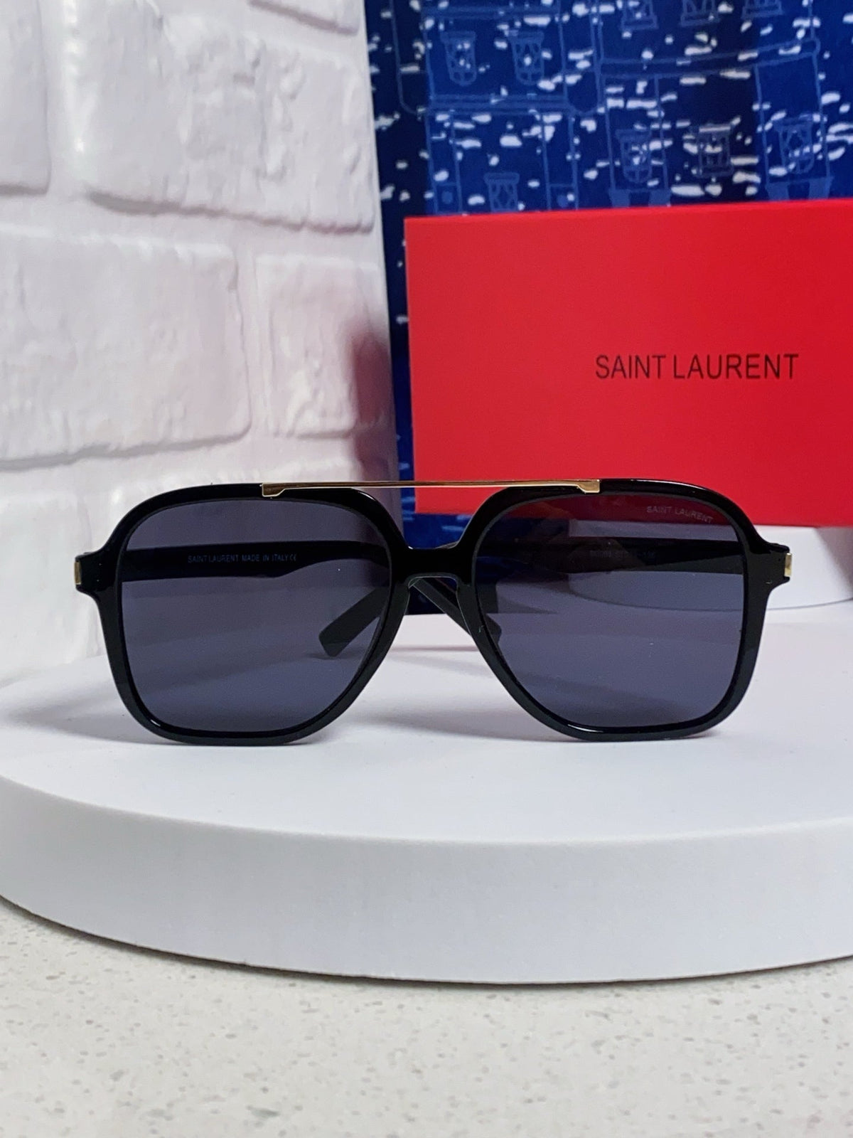 Saint Laurent SL545 Square Black Lens Sunglasses for Men & Women - 415571
