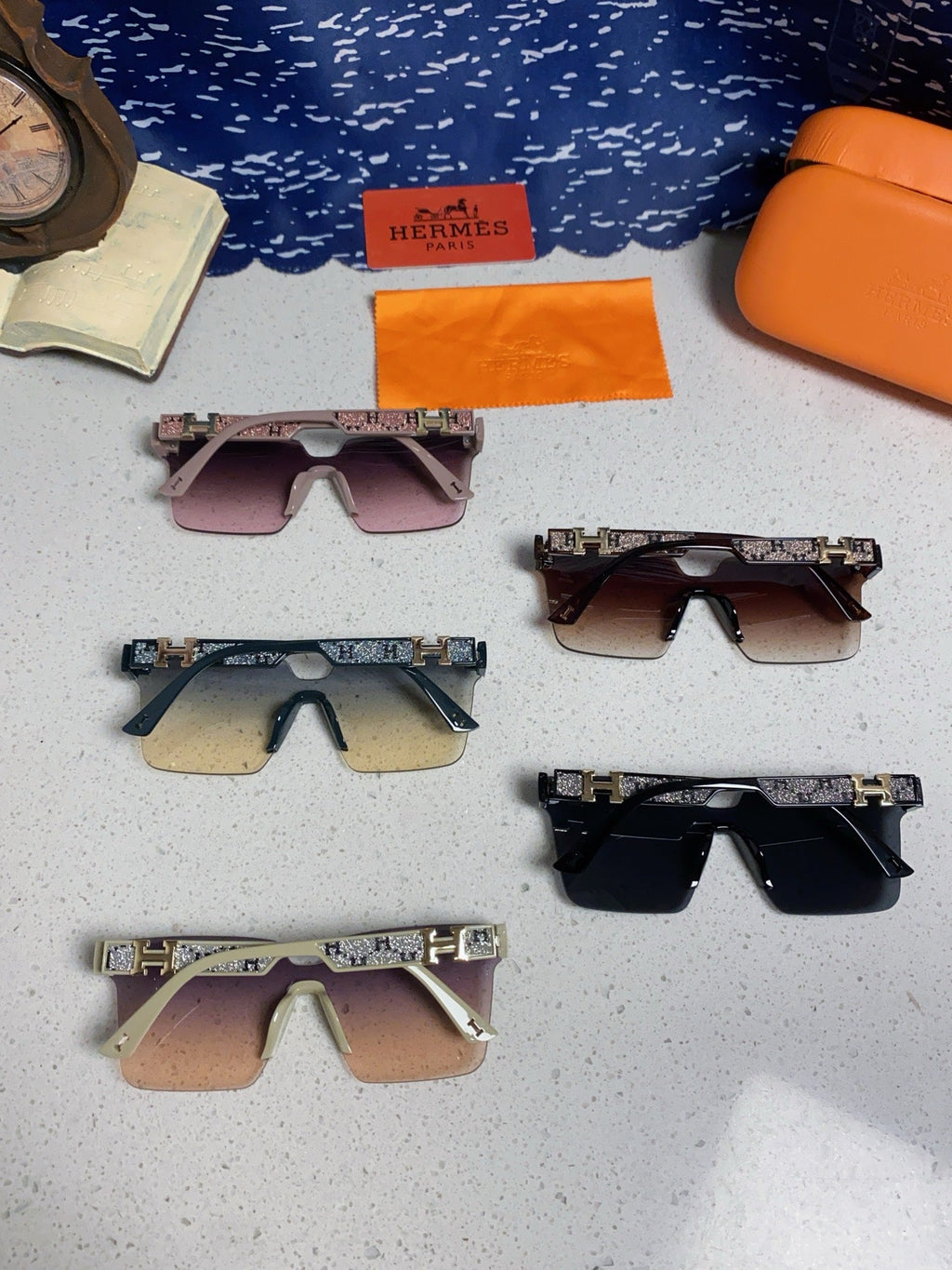 Hermès Lightweight Rimless Silver Lens Sunglasses for Women - 466412 - detail image 11