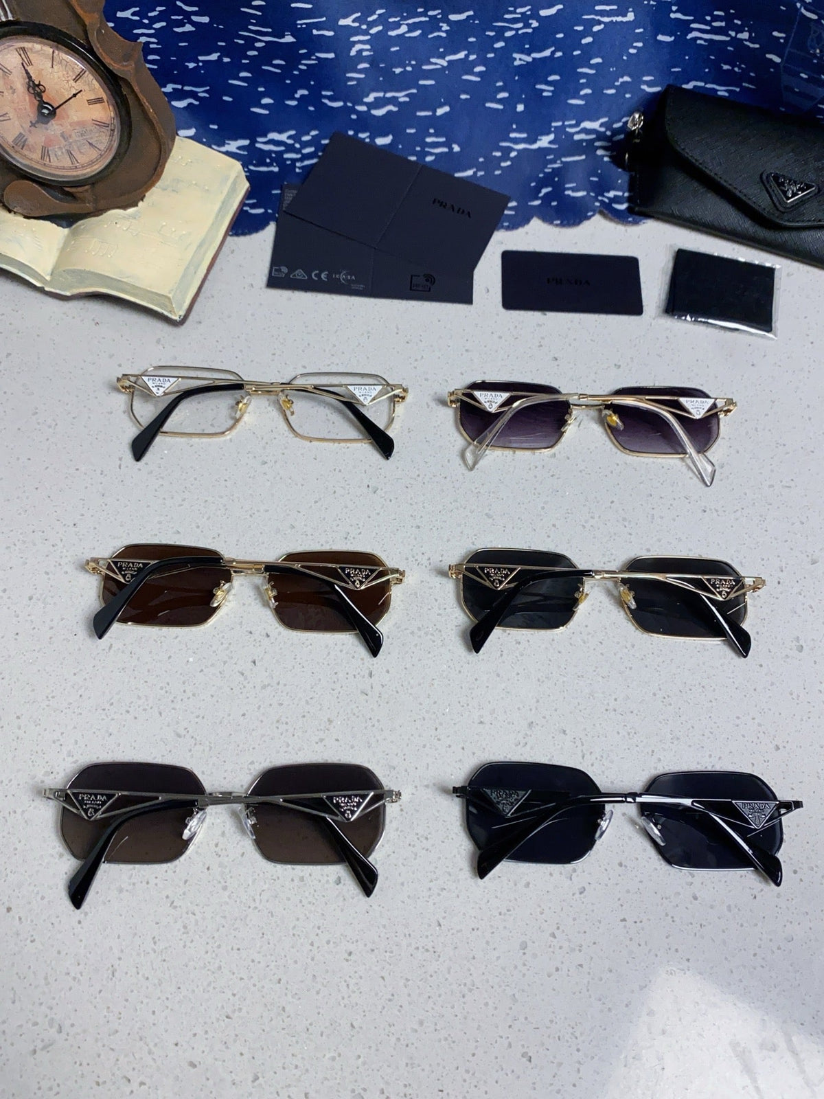 Prada A51S Fashion Blue Lens Sunglasses for Men & Women - detail image 11