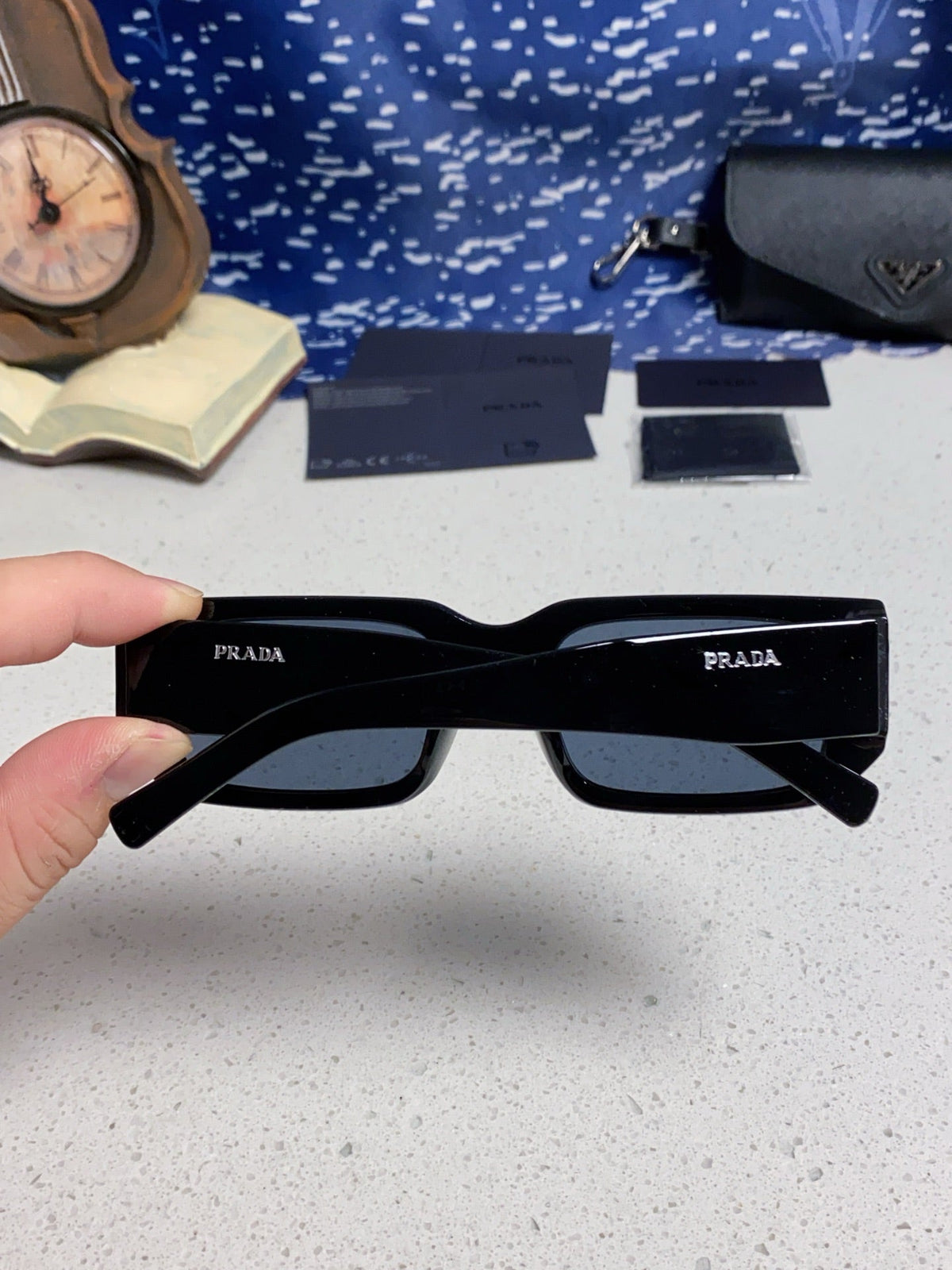Prada Square Black Lens Sunglasses for Men & Women - 432134 - detail image 5