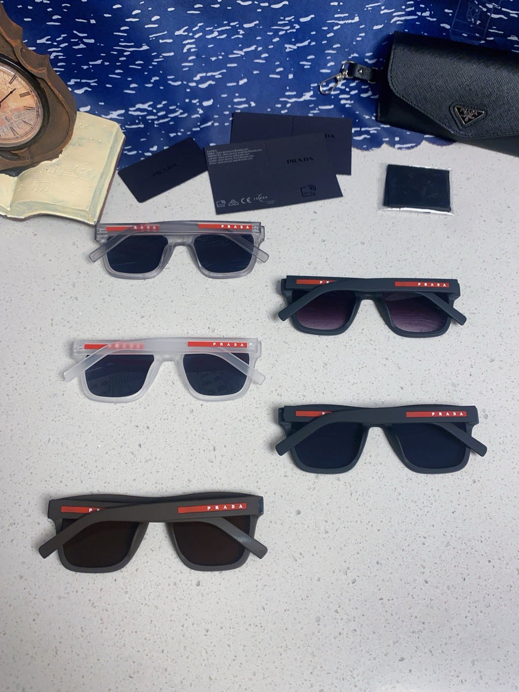 Prada Square Blue Lens Sunglasses for Men & Women - 487019 - detail image 11