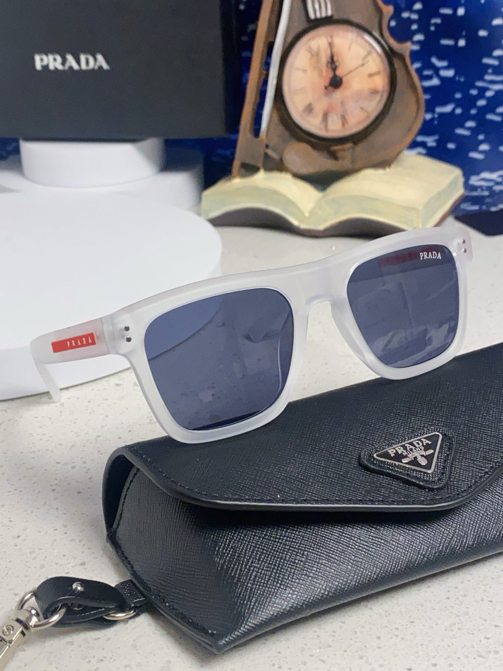 Prada Square Blue Lens Sunglasses for Men & Women - 432052 - detail image 10