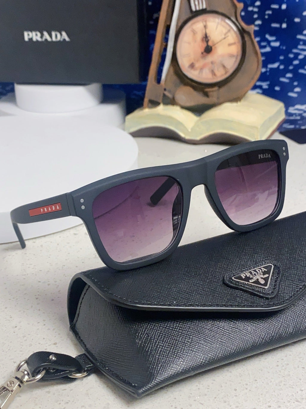 Prada Square Blue Lens Sunglasses for Men & Women - 432054 - detail image 10