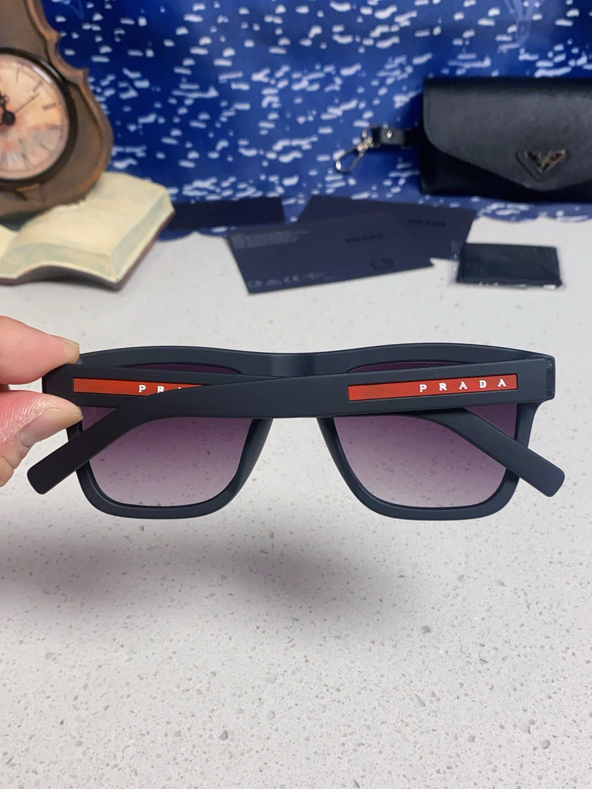 Prada Square Blue Lens Sunglasses for Men & Women - 432054 - detail image 5