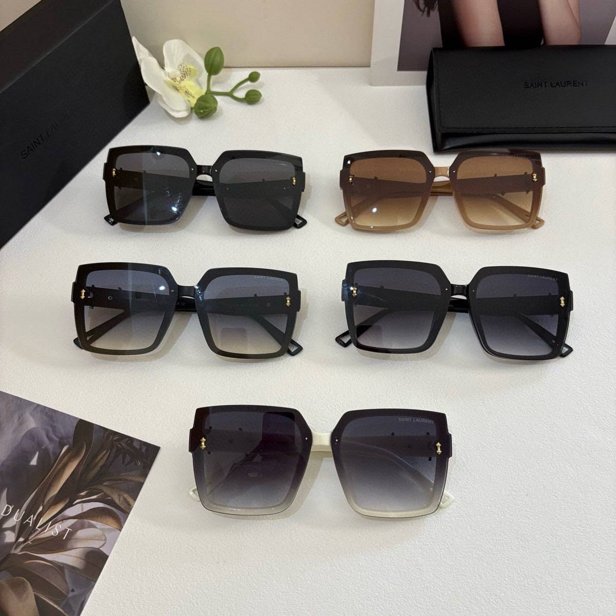 Saint Laurent Metal Fashion Silver Lens Sunglasses for Men & Women - 998008 - detail image 2