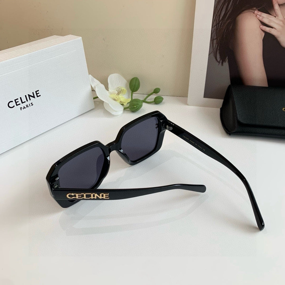Celine Square Black Lens Sunglasses for Men & Women - 998066 - detail image 2