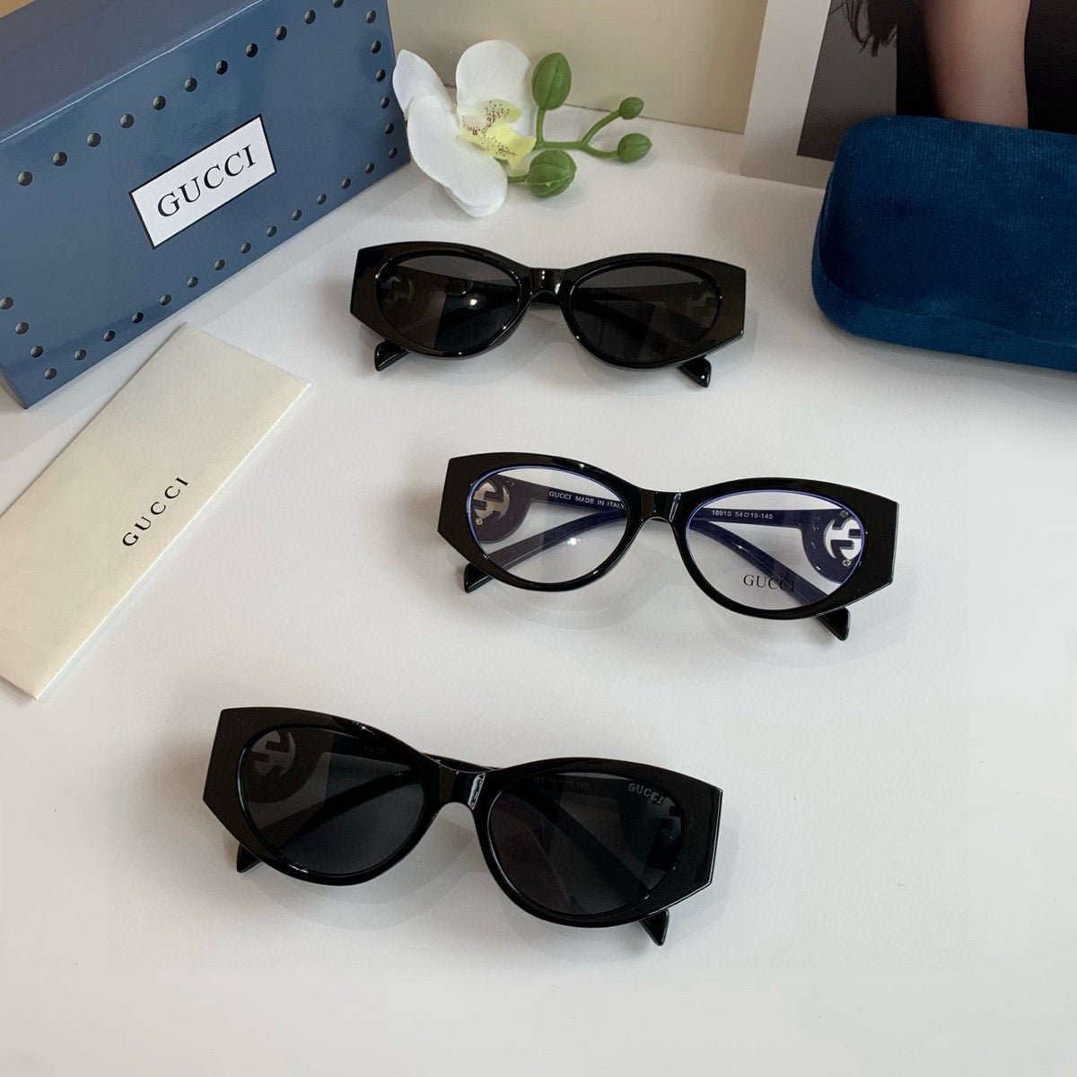 Gucci Square Black Lens Sunglasses for Men & Women - 997528 - detail image 2