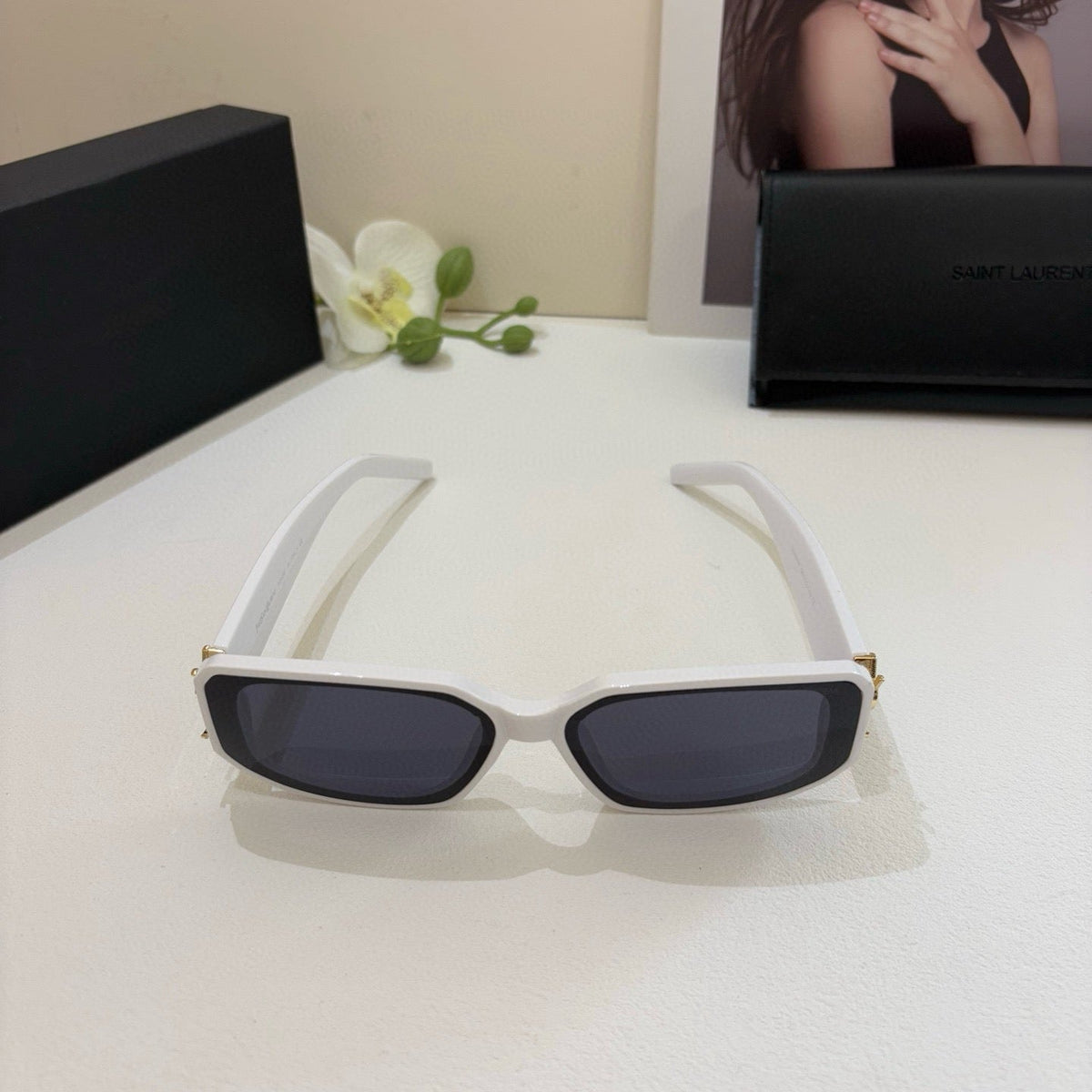 Saint Laurent Metal Fashion Silver Lens Sunglasses for Men & Women - 398784 - detail image 2