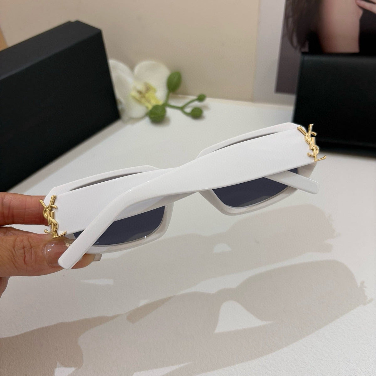 Saint Laurent Metal Fashion Silver Lens Sunglasses for Men & Women - 398784