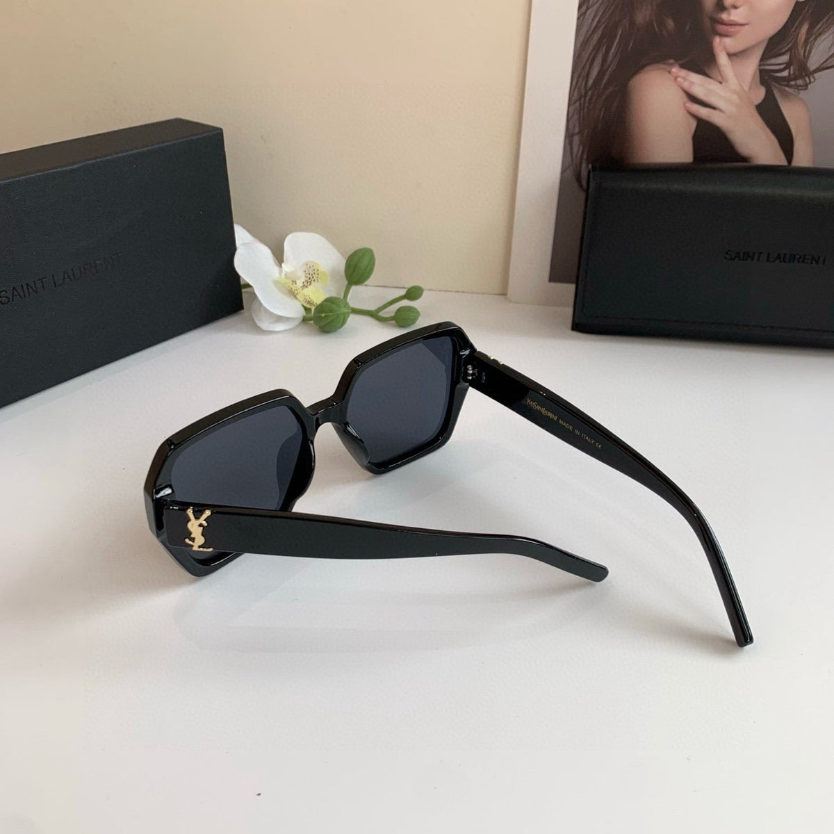 Saint Laurent Square Black Lens Sunglasses for Men & Women - 398787 - detail image 4