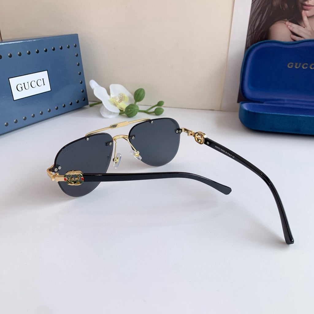 Gucci Metal Aviator Blue Lens Sunglasses for Men & Women - detail image 2