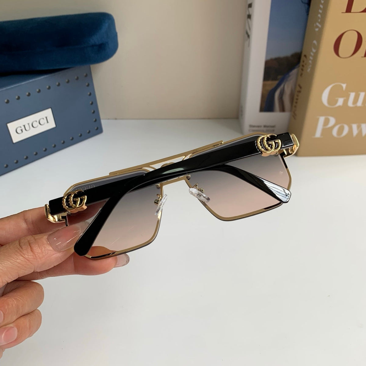 Gucci Metal Square Silver Lens Sunglasses for Men & Women - 997524 - detail image 8