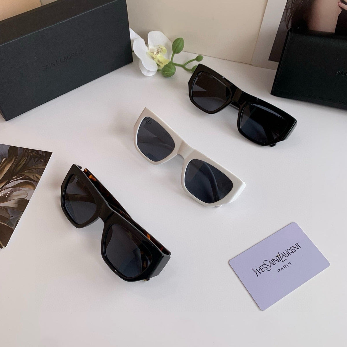 Saint Laurent Square Silver Lens Sunglasses for Men & Women - 358270