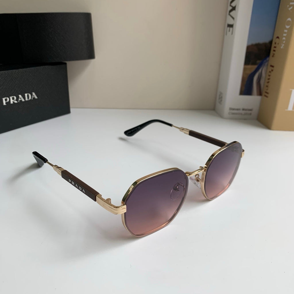 Prada Metal Fashion Silver Lens Sunglasses for Men & Women - 465598