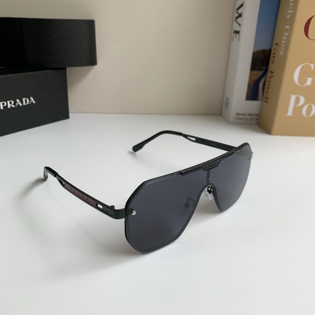 Prada Oversized Black Lens Sunglasses for Men & Women - 415778