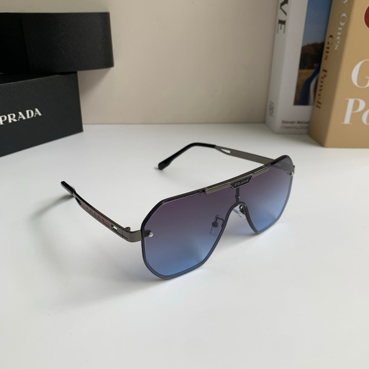 Prada Oversized Silver Lens Sunglasses for Men & Women - 487034