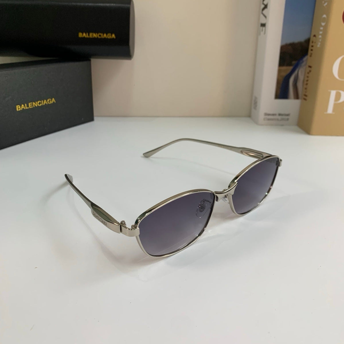 Balenciaga Fashion Silver Lens Sunglasses for Men & Women - 416096