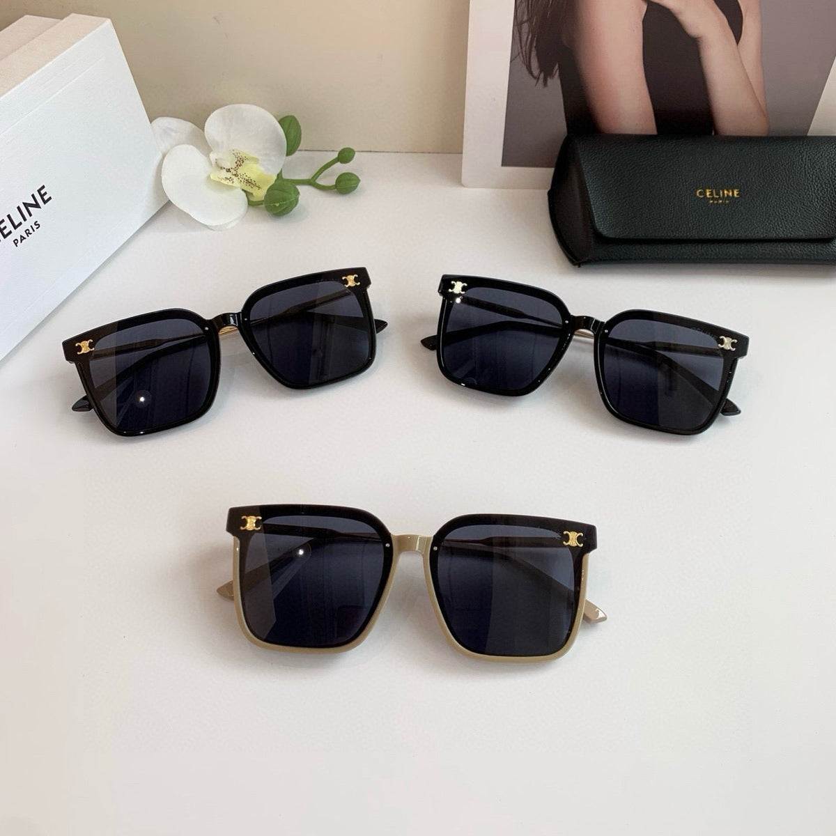 Celine Square Black Lens Sunglasses for Men & Women - 431987 - detail image 3