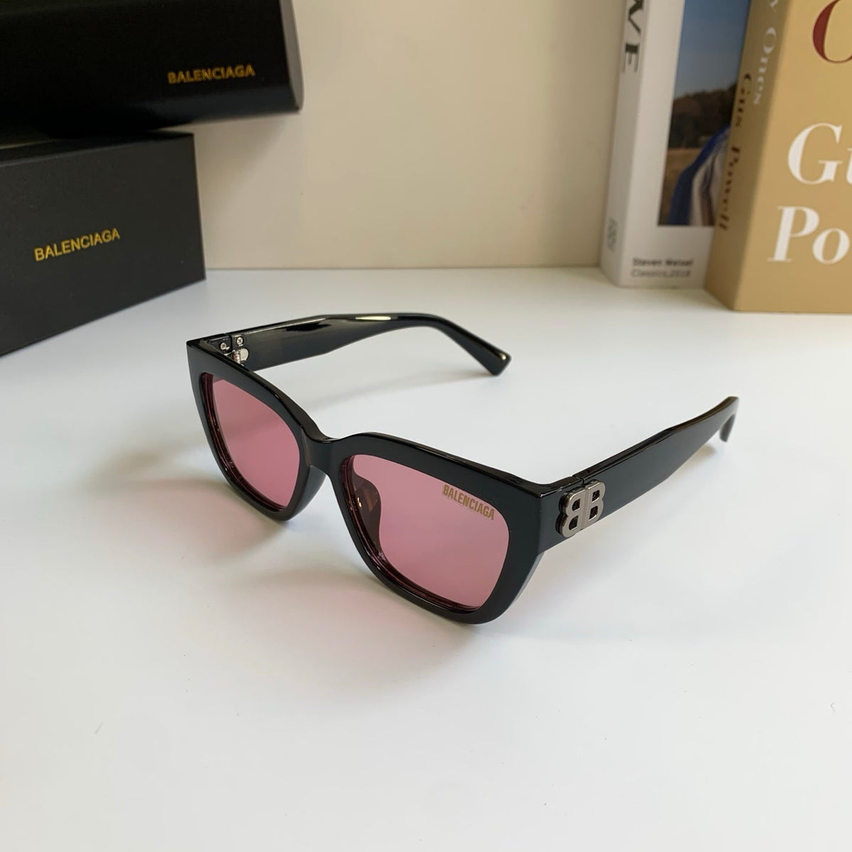 Balenciaga Square Red Lens Sunglasses for Men & Women - 372352 - detail image 2