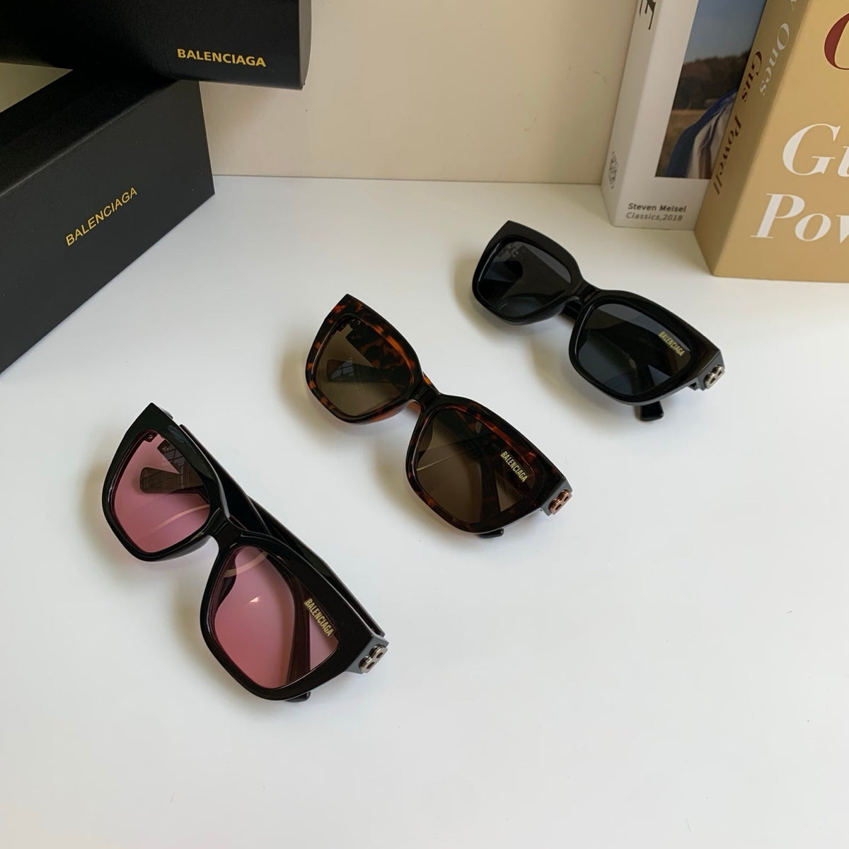 Balenciaga Square Black Lens Sunglasses for Men & Women - 466009 - detail image 9