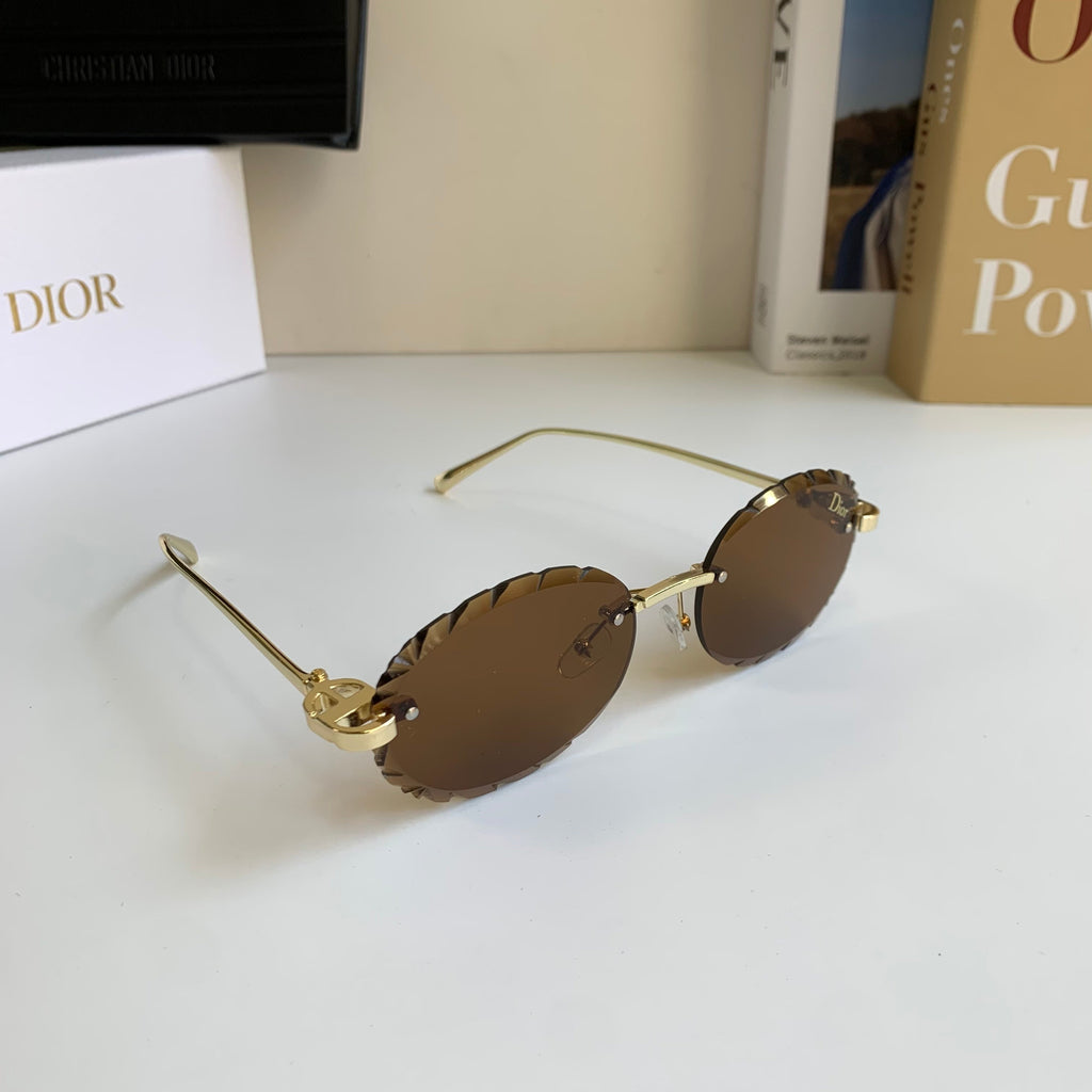 Dior Polarized Round Brown Lens Sunglasses for Men & Women - 382460