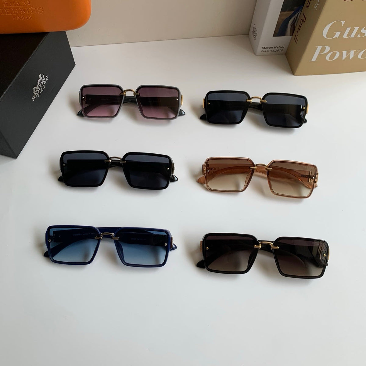 Hermès Square Blue Lens Sunglasses for Men & Women - detail image 10