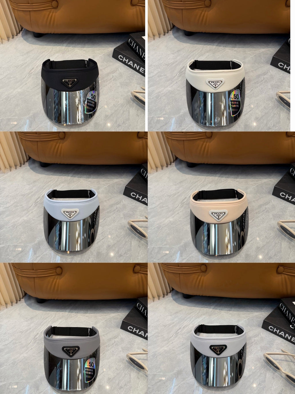 Prada Blue-Light Fashion Silver Sun Visor for Men & Women - detail image 9