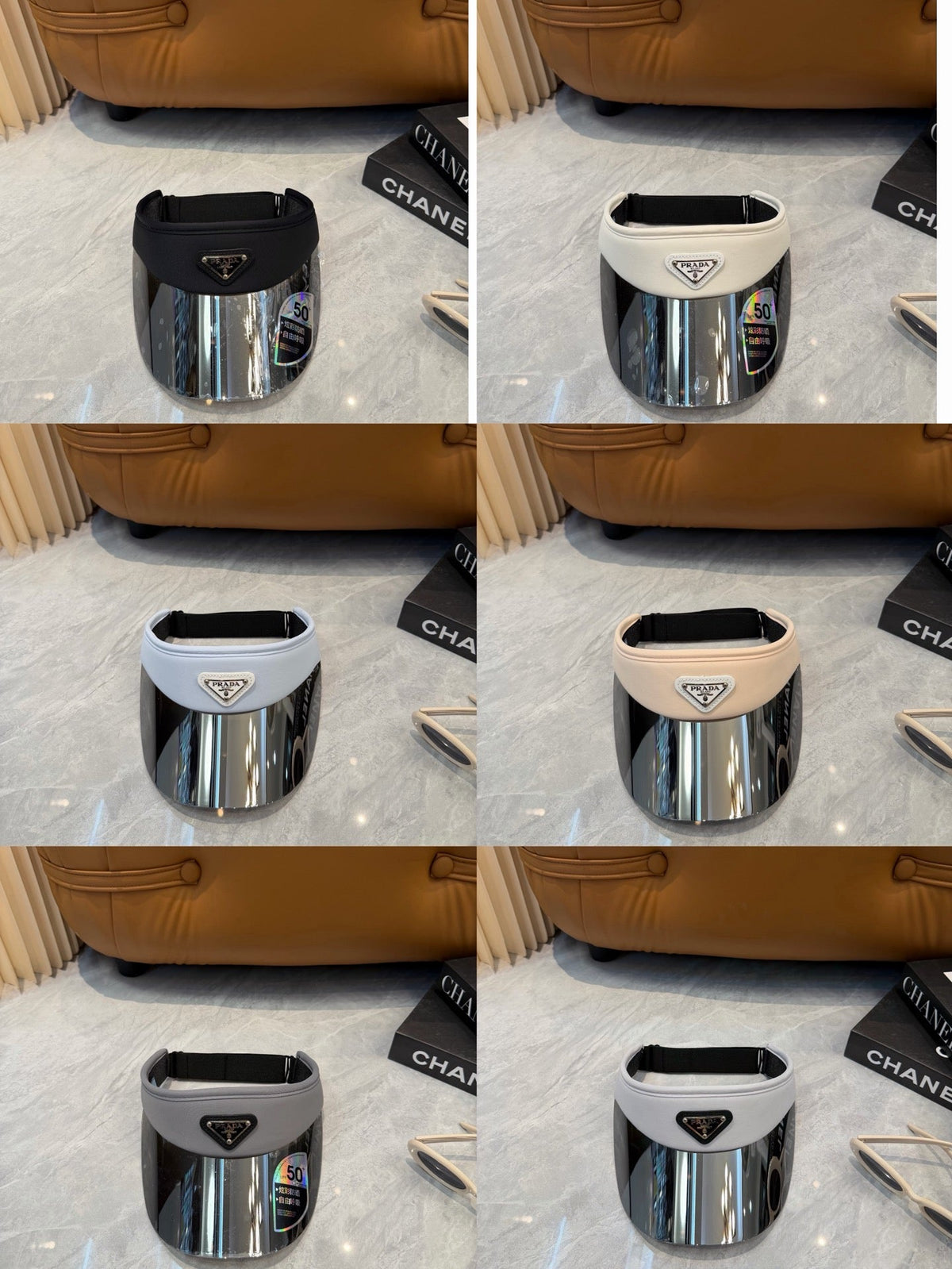Prada Blue-Light Fashion Silver Sun Visor for Men & Women - detail image 9