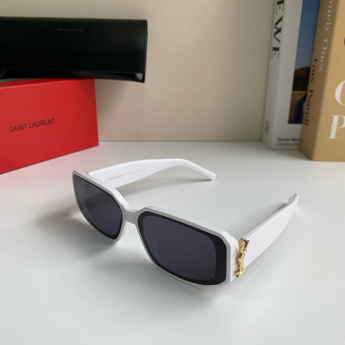 Saint Laurent Square Silver Lens Sunglasses for Men & Women - 358264 - detail image 2