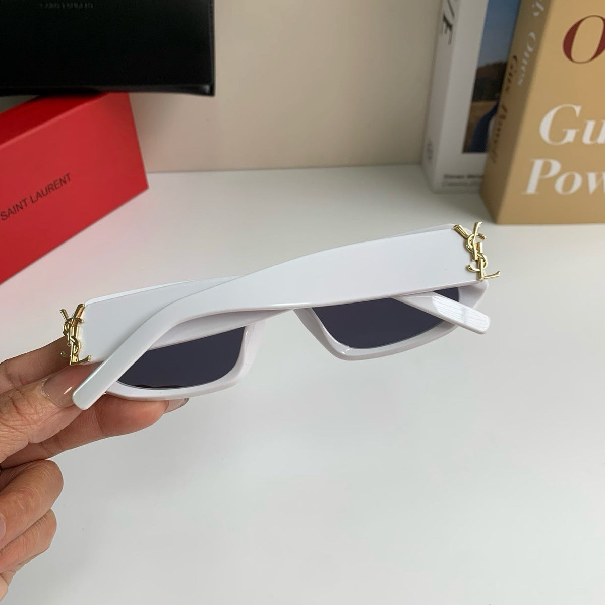 Saint Laurent Square Silver Lens Sunglasses for Men & Women - 358264 - detail image 8