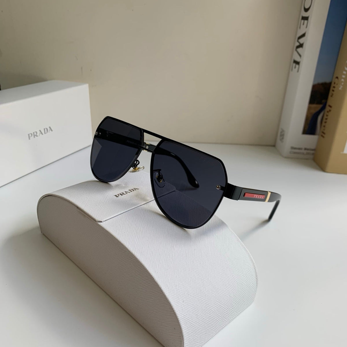 Prada Metal Aviator Silver Lens Sunglasses for Men & Women - 398879 - detail image 4