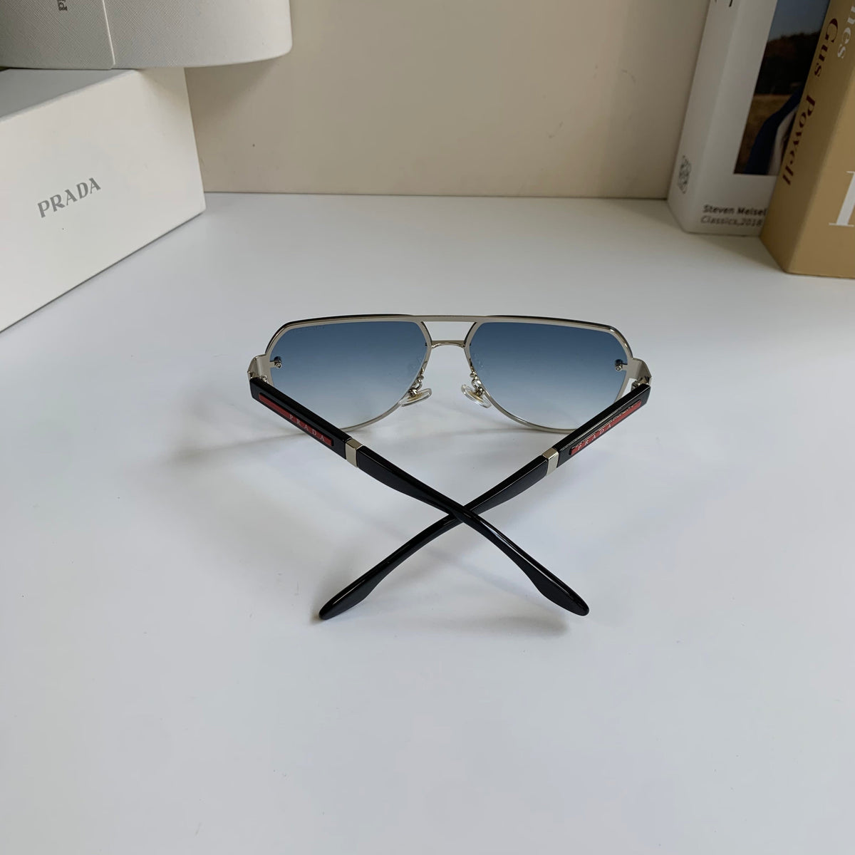 Prada Metal Aviator Silver Lens Sunglasses for Men & Women - 487132 - detail image 8
