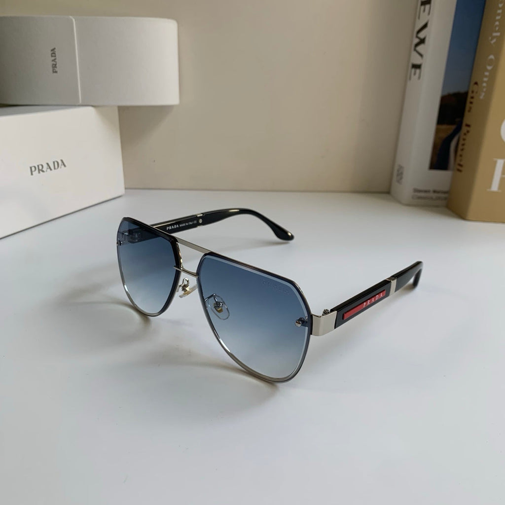 Prada Metal Aviator Silver Lens Sunglasses for Men & Women - 398881 - detail image 2