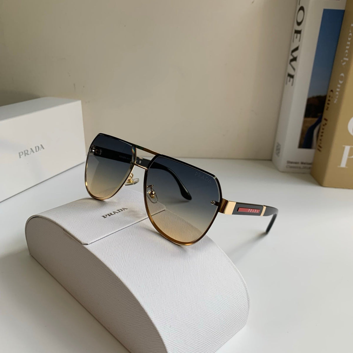 Prada Metal Aviator Silver Lens Sunglasses for Men & Women - 398883 - detail image 4