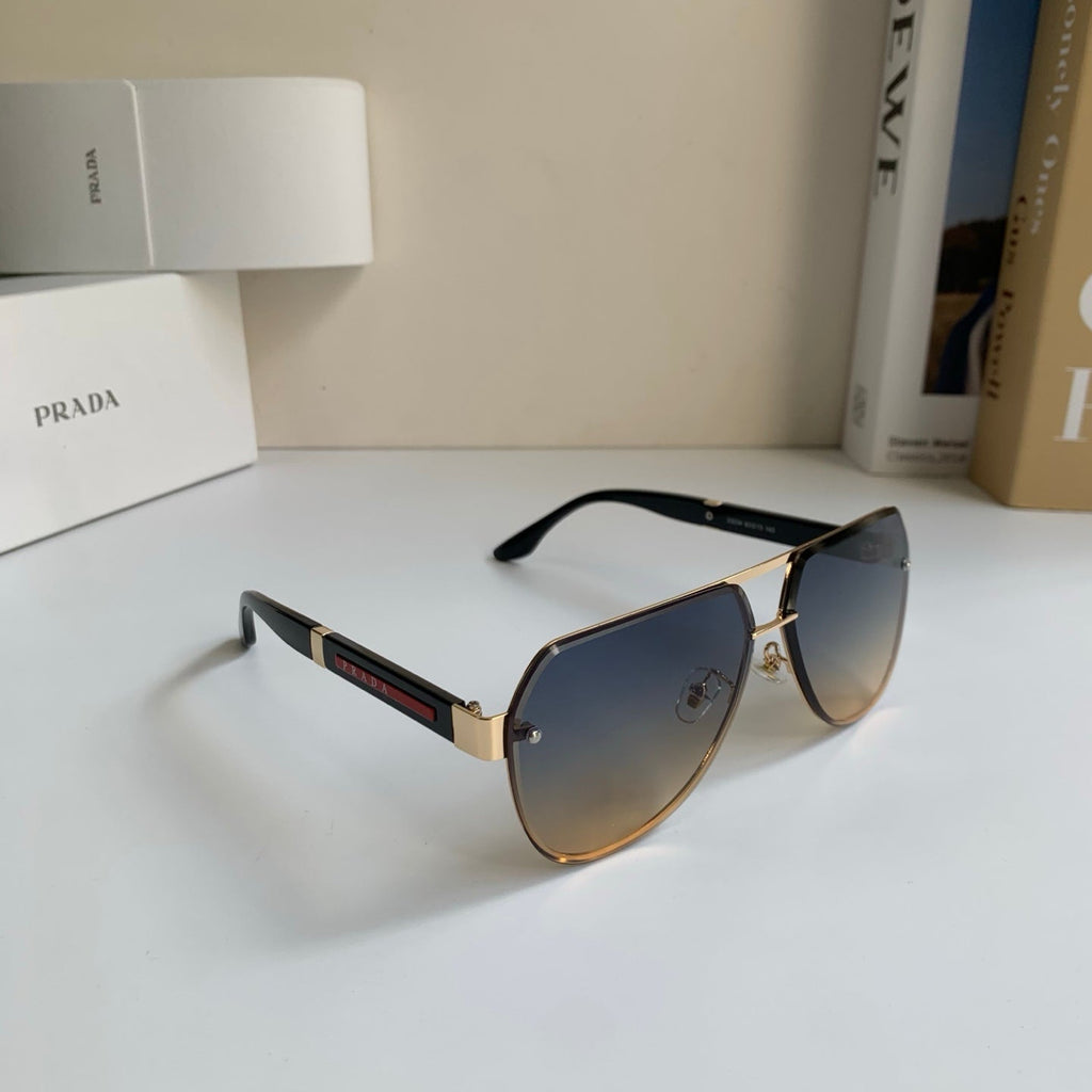 Prada Metal Aviator Silver Lens Sunglasses for Men & Women - 398883