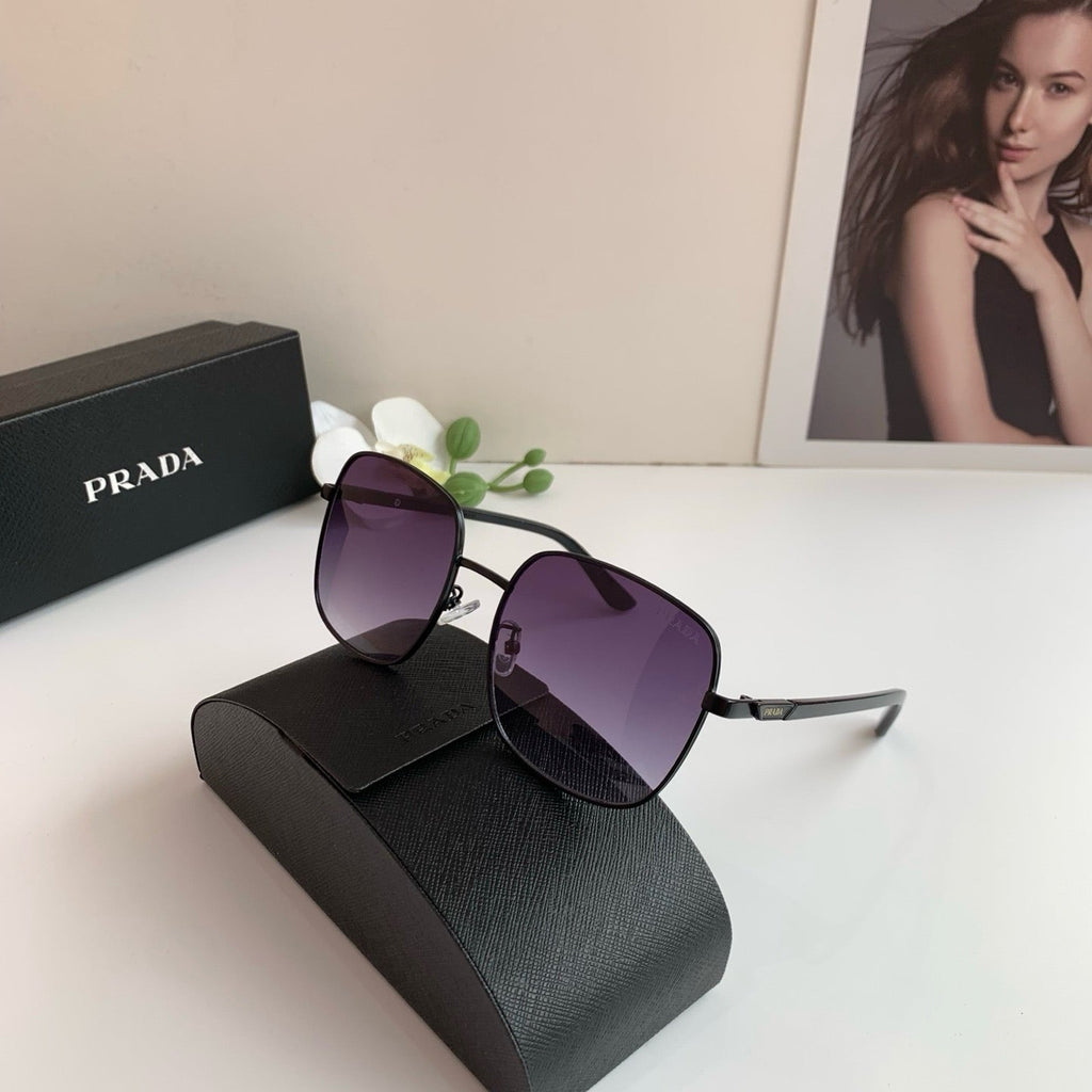 Prada Metal Square Black Lens Sunglasses for Men & Women - 398914 - detail image 3