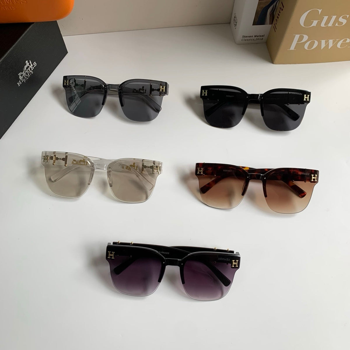 Hermès Square Black Lens Sunglasses for Men & Women - detail image 10